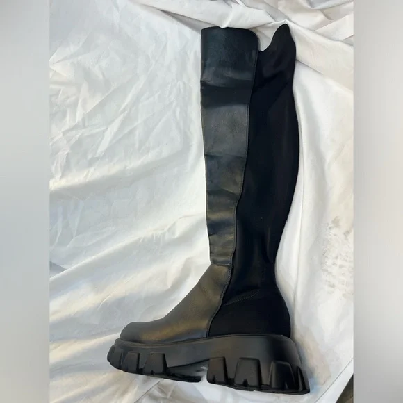 Bamboo over the knee chunky flat heel boots. Size 10 - Picture 3 of 10